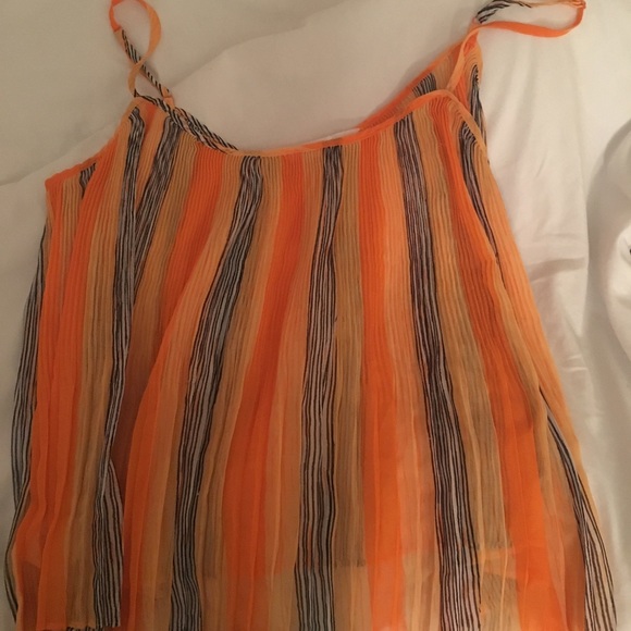 BCBG Orange striped blouse - Picture 1 of 3